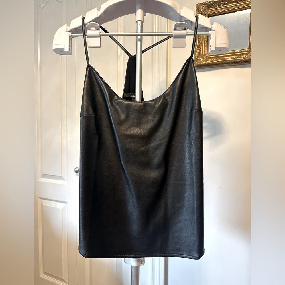 Guess Faux Leather Camisole, Sz-small, EUC